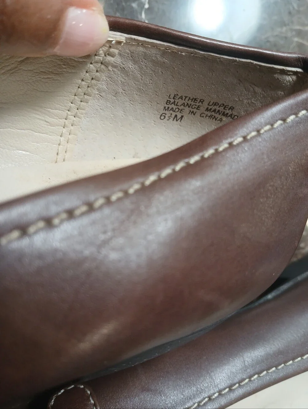 Anne Klein Brown Leather Loafers with Brass Buckle
